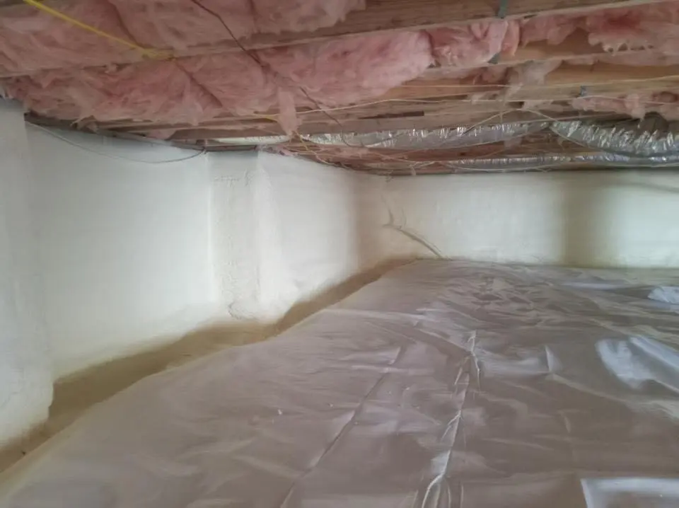 Crawl space encapsulation with closed-cell spray foam for Roof Waterproofing in Livonia
